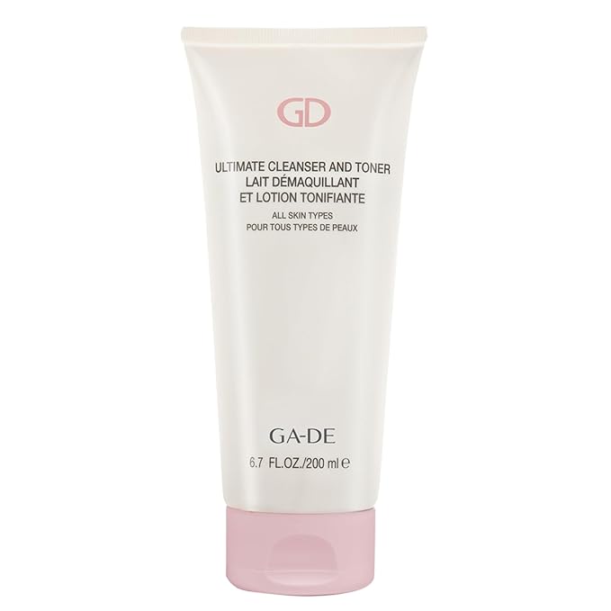 GA-DE Ultimate Facial Cleanser and Toner - All Skin Types - Face Wash and Makeup Remover - Formulated with Aloe Vera, French Rose, and Vitamin E - 6.7 oz