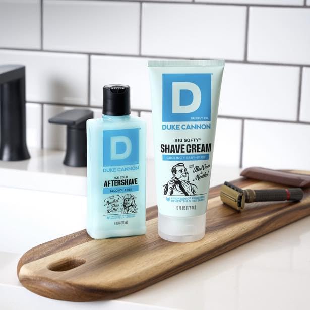 Duke Cannon Ice Cold Cooling After Shave Balm for Men - 6 fl oz - Alcohol-Free Post-Shave Balm for Men - Made with Menthol & Shea Butter