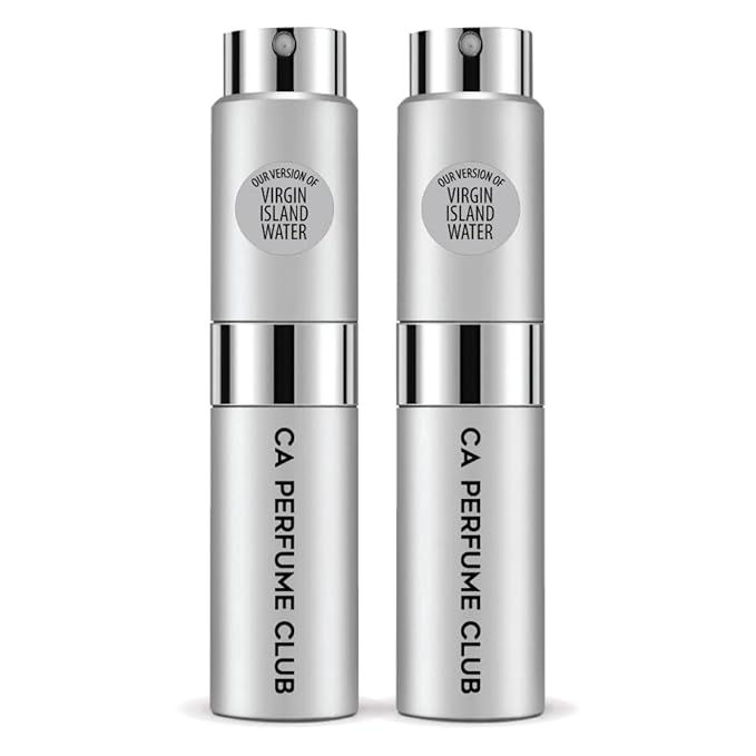 CA Perfume Impression of Virgin Island Water for Women and Men Citrus Scent Long Lasting Unisex Fragrance Eau De Parfum Travel Size Refillable Atomizer Spray 0.27 Fl Oz 8ml (Pack of 2)