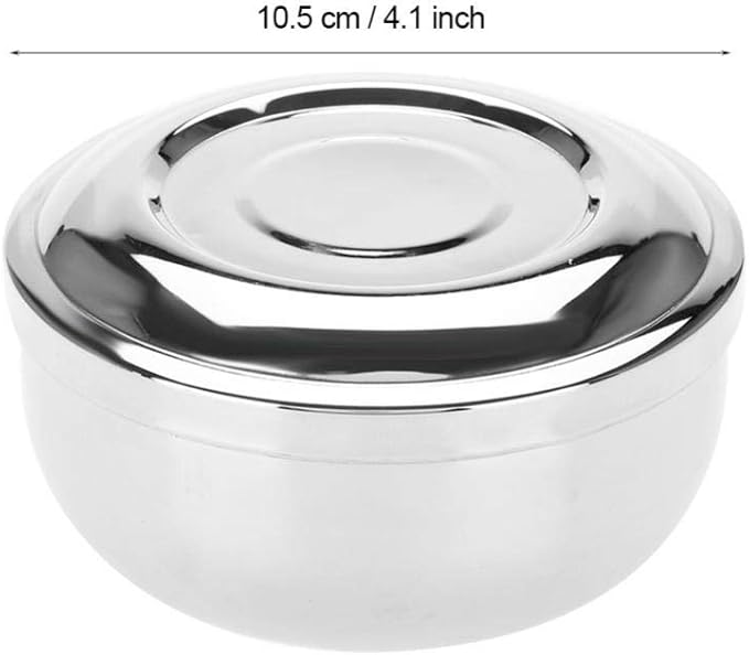 Universal Men Stainless Steel Beard Shaving Soap Bowl Shaving Mug Container With a Mirror