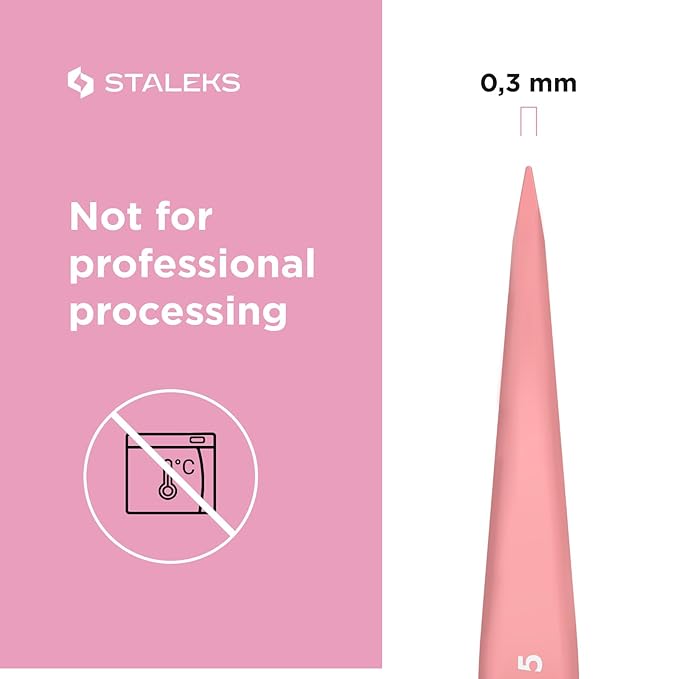 STALEKS BEAUTY & CARE 11 Type 5 Eyebrow Tweezers – Pointed Stainless Steel with Stylish Colored Handles for Ingrown Hairs & Spot Correction