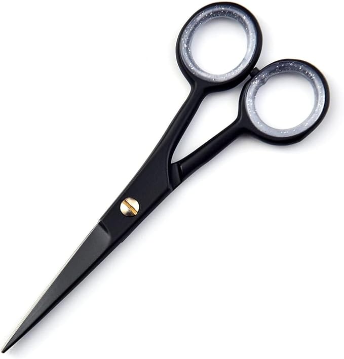 Nesmo - 033 Hair Scissors for Beard and Mustache Grooming, 5 inch, Premium Stainless Steel All-Purpose Mustache Scissors for Men’s Grooming