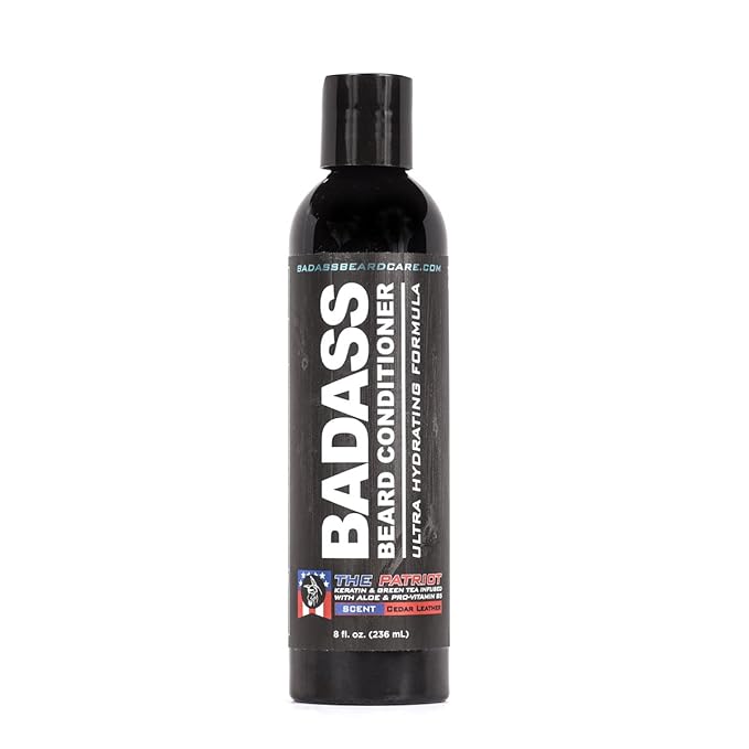 Badass Beard Care Beard Conditioner For Men - THE PATRIOT, 8oz - Made of Natural Ingredients for A Healthy, Soft, & Itch Free Beard and Mustache