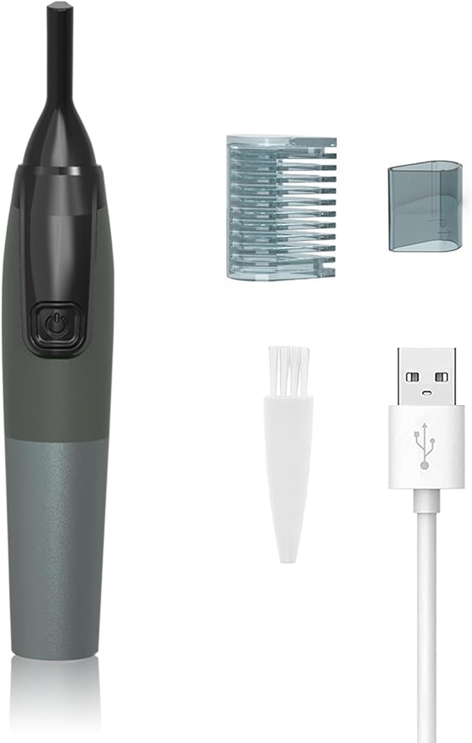 Electric Eyebrow Trimmer for Women, Nose Hair Painless Razor Removal for Men, Mini Epilator for Bikini, Remover for Face, Eye Brow, Nose Hair, Ear Hair, Chin, Peach Fuzz, Lips, Arms, Body (Black)