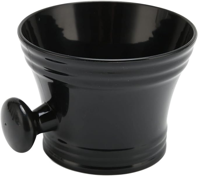 JTLB Black Plastic Large Capacity Shaving Soap Bowl with Handle, Comfortable Grip, Portable Shave Mug for Barber Home Travel, Excellent Material, Lasting Durability