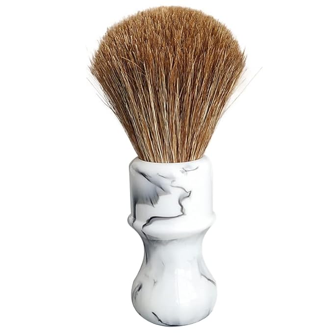 24mm brown soft horse hair shaving brush for man wet shaving (White)