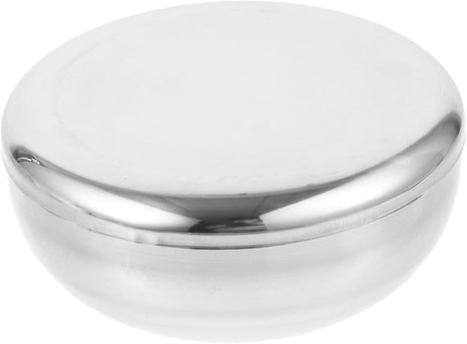 Stainless Steel Shaving Bowl Lid Men's Shave Soap Cup Sturdy Foam Mug for Easy Lathering for Home or Travel