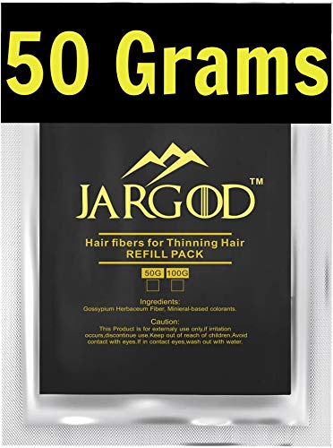 Hair Building fibers (Black) 50 Grams Jargod- Refill Your Existing Fiber Bottle - Hair Loss Concealer For Thinning Hair (Black)