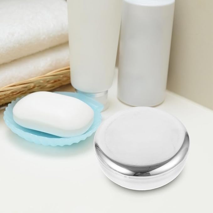 Men's Shaving Soap Bowl - Stainless Steel Shave Cup with Lid Durable Soap Puck after Shave for Lathering Cream and Traditional Wet Shaving Mug- 3.93x1.96in