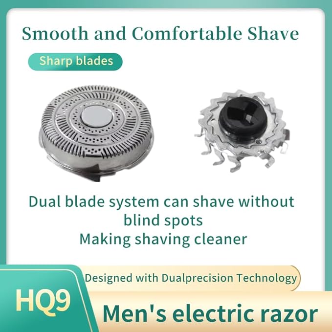 HQ9 Replacement Shaver Head Razor Blades Fit for Norelco 8171XL 8175XL 8280XL8160XLCC 8151XL 8150XL, Upgraded Precision Men's Electric Shaver Replacement Blade, Durable Razor Blades (3 Pack)