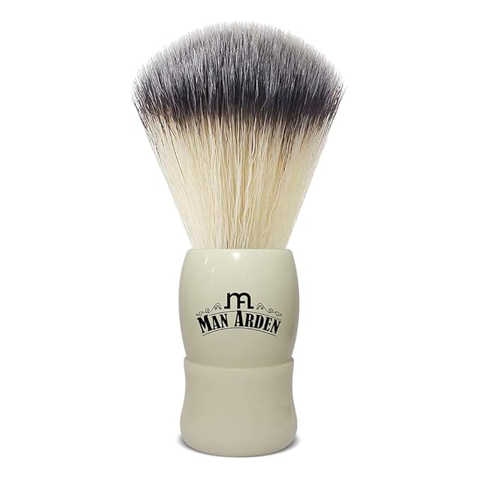 Man Arden Royal White Premium Shaving Brush With Ultra Soft & Absorbent Bristles & Long Handle | Cruelty Free | For A Smooth Shave