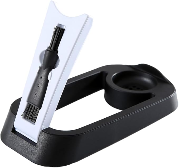 Foldable Electric Shaver Holder with Brush Space-saving Design for Easy Draining and Cleaning for Men and Travelers Dad Boyfriend Husband Black