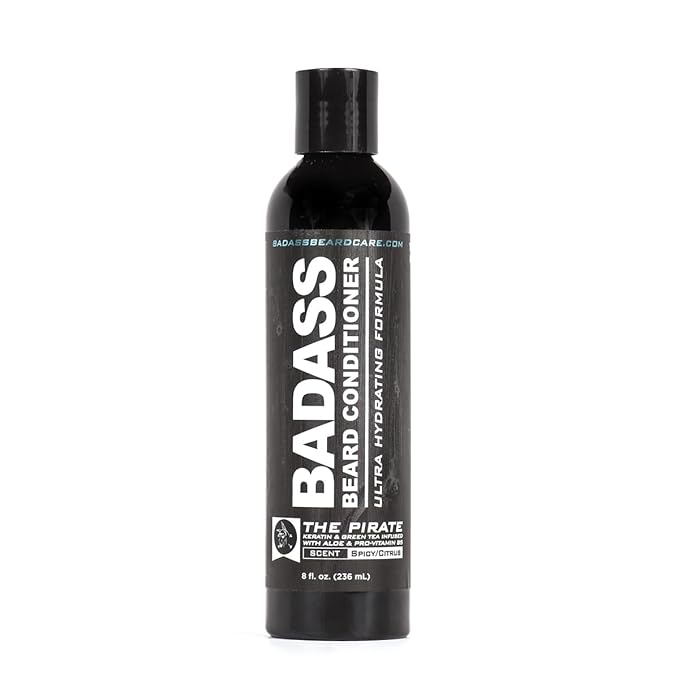 Badass Beard Care Beard Conditioner For Men - THE PIRATE, 8oz - Made of Natural Ingredients for A Healthy, Soft, & Itch Free Beard and Mustache