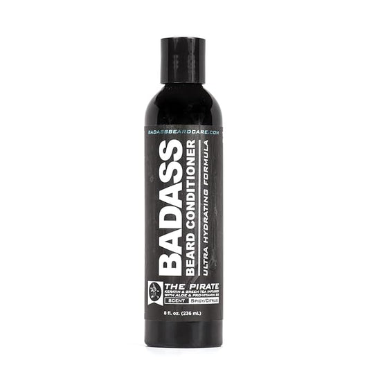 Badass Beard Care Beard Conditioner For Men - THE PIRATE, 8oz - Made of Natural Ingredients for A Healthy, Soft, & Itch Free Beard and Mustache