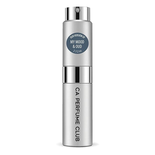 CA Perfume Impression of Oud Satin Mood for Men Amber Woody Scent Long Lasting Cologne for Men Eau De Parfum Travel Size Refillable Atomizer Spray 0.27 Fl Oz 8ml