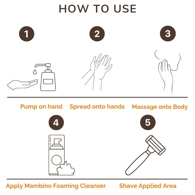 Mambino Organics Clean Shaving Set, Triple Action Shaving Essentials with Tea Tree Shave Oil, Jojoba Oil Pre-Shave, Foaming Cleanser & Face Serum, Vegan & Cruelty-Free Grooming Set, 7.5 fl oz