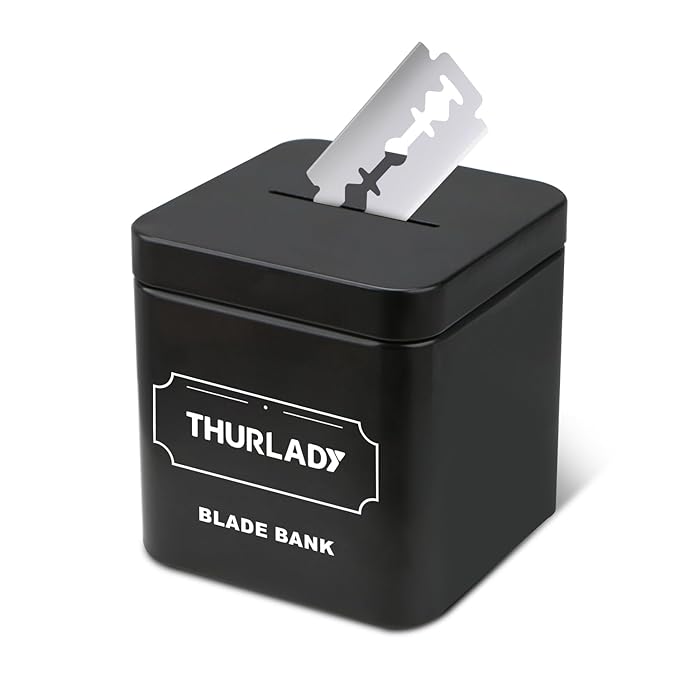 Razor Blade Disposal Container, Matte Black, Large Capacity, Holds Over 500 Blades, Safe & Recyclable