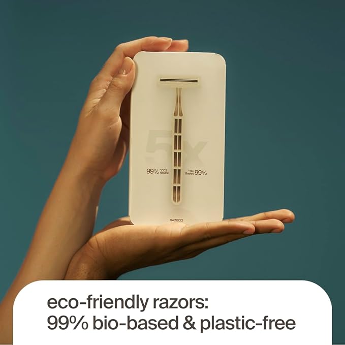 Plastic-Free Disposable Razors – 20 pieces, 3 blades – Sustainable shaving for a zero-waste routine (Starlight)
