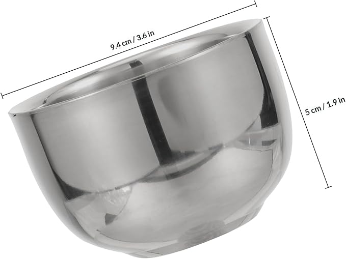 TEHAUX Stainless Steel Shaving Soap Bowl Foaming Cup Barber Shaving Soap Cup for Men Sturdy Lather Bowl Suitable for Home and Professional Use Random Style