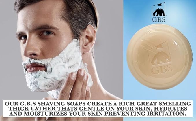 G.B.S Badger Bristle Faux Ivory Shaving Brush,Chrome Shave Brush Stand & Chrome Shaving Bowl, Shaving Soap with Shea Butter, use with any Soap Cream All Razors, Effortless Glide, Long Lasting