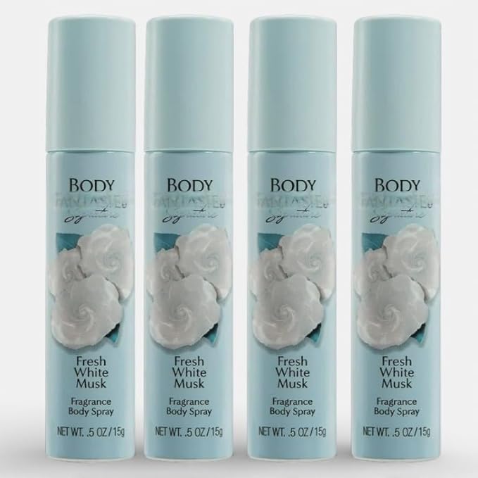 Body Spray of Signature Fresh White Musk Unisex, 0.5 Fl Oz (Pack of 4) Long-Lasting