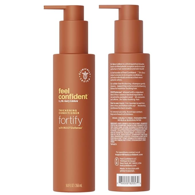 Haircare Thickening Conditioner For Men & Women with Fine or Thinning Hair – Hair Surgeon Formulated with Pumpkin Seed, Turmeric, Saw Palmetto & Caffeine for Growth and Density 9 fl oz
