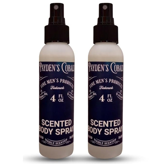 Payden's Cobalt Cedarwood & Citrus For Men Scented Body Spray, 4 Oz (2 Pack)