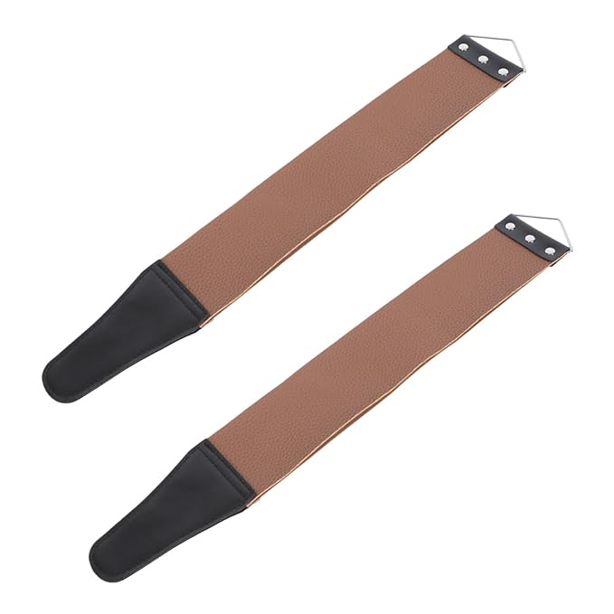 NOLITOY 6pcs Dual-sided Sharpening Straps Practical Strop Tool for Straight and Knives High-grade Hanging Design Easy to Use for Home Grooming