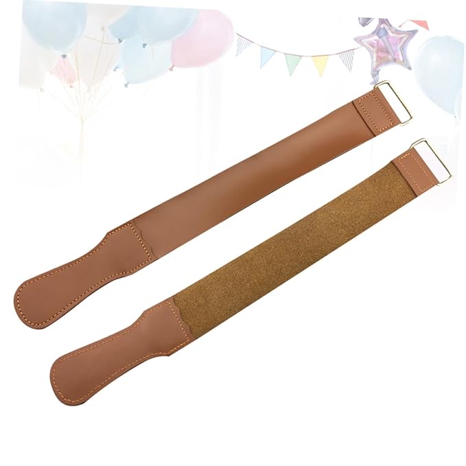 2pcs Razor Strop for Straight Razor Sharpening Durable Cowhide Polishing Cloth for Blades and Woodworking Tools