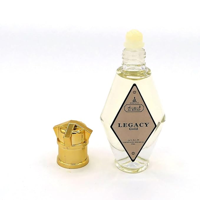 Maison d'Orient LEGACY GOLD 20 mL Perfume Roll On, Alcohol-Free, Arab Perfumes. AL RIYAD Fragrance Oil Roll On Perfume (Perfumes Arabes) - Vanilla Roll On Perfume