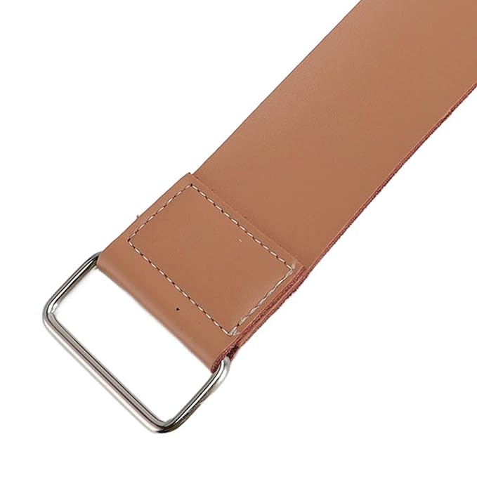 Dioche Double Layer PU Leather Sharpening Strap - Reusable Straight Barber Strop for Home Salon Use