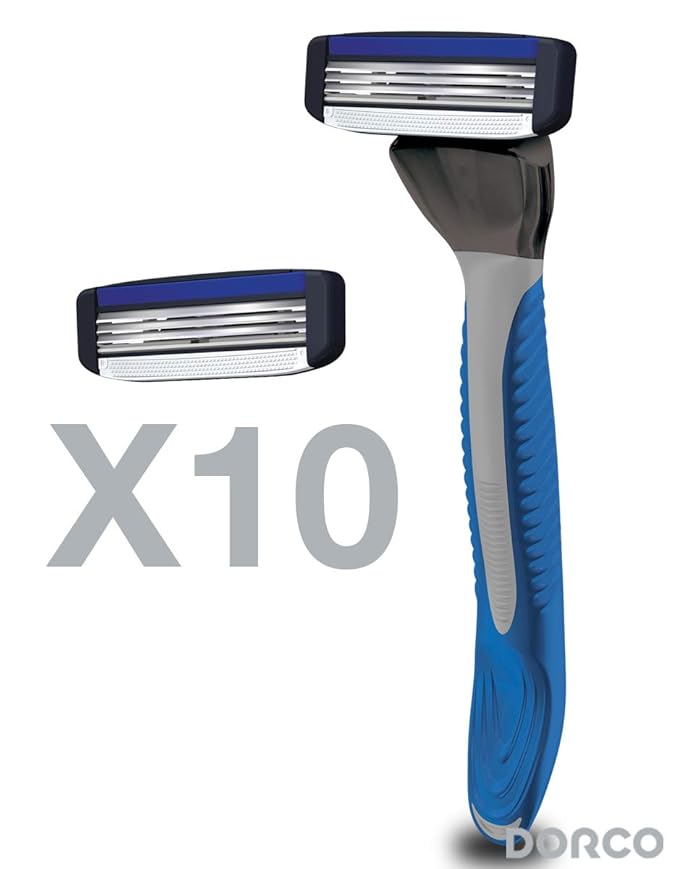 Dorco Pace 3 - Three Razor Blade Shaving System- Value Pack (10 Cartridges + 1 Handle)