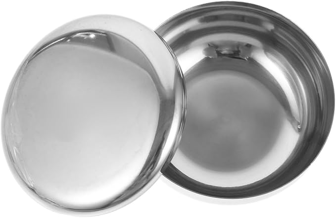 Stainless Steel Shaving Bowl Lid Men's Shave Soap Cup Sturdy Foam Mug for Easy Lathering for Home or Travel
