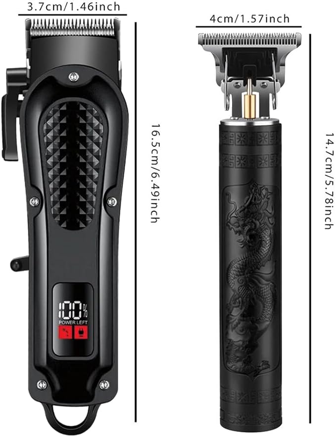 Cordless Hair Clippers for Men, Self Haircut Kit for Men Electric Clippers and Trimmers, Grooming Rechargeable Beard Trimmer with Adjustable Blade & LCD Display, Hair Cutting Tools for Home use