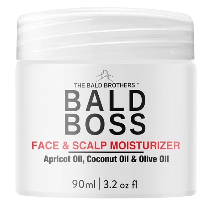 Bald Brothers Daily Bald Head Care with Apricot Seed Oil | Mattifying, vegan, no grease | Bald Boss everyday Face & Head Moisturizer | No Fragrance