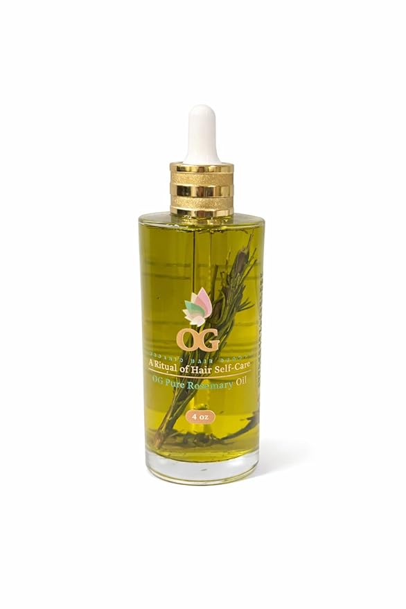 OG Pure Rosemary Hair Oil – 4 oz | Scalp Growth & Hair Strengthening Oil with Real Rosemary | Handmade, Natural Hair Care