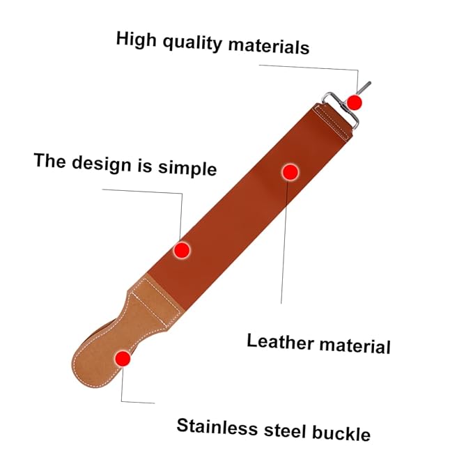 Double-Layer Cowhide Leather Razor Strop Sharpening Strap for Barbers 2-Piece Adjustable Polishing Cloth Suitable for Straight Razors and Blades