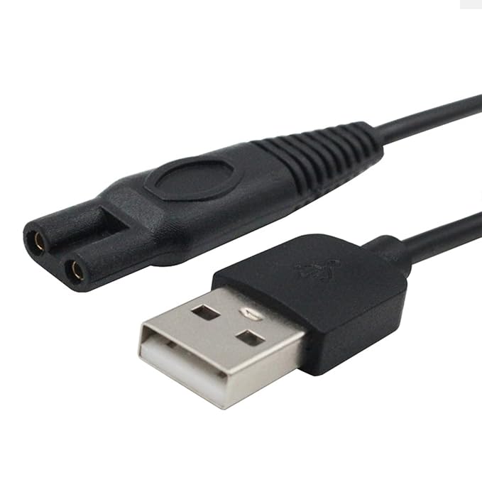 Shaver Charger Cord for KEMEI KM-1910 Electric Shaver Replacement Power Cord Beard Trimmer Electric Razor 5V USB Cable With Cleaning Brush