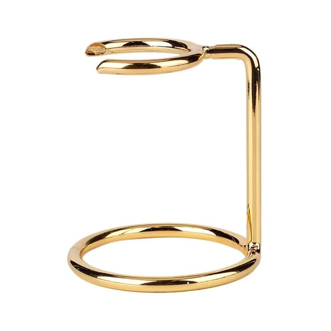 Men Shaving Brush Stand, Gold Stainless Steel Shave Brush Stand Shaver Holder Shaving Accessories for Salon Home Travel