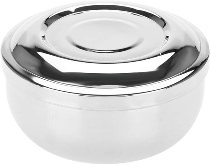 Universal Men Stainless Steel Beard Shaving Soap Bowl Shaving Mug Container With a Mirror