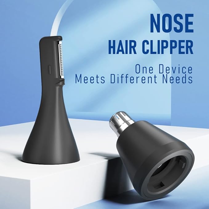 SUPRENT Nose Hair Trimmer for Men, Rechargeable USB-C Nose Trimmer with IPX7 Waterproof Wet/Dry, Precision & Painless Eyebrow & Facial Hair Trimmer Kit (New Version)