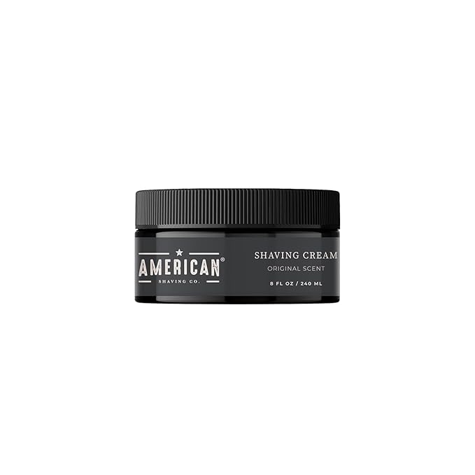 American Shaving Co. Original Scent Shaving Cream For Men 8 Oz, Made in USA, Easy Application, Quality Potent Ingredients, Non-GMO, GMP Certified, Cruelty-Free Products