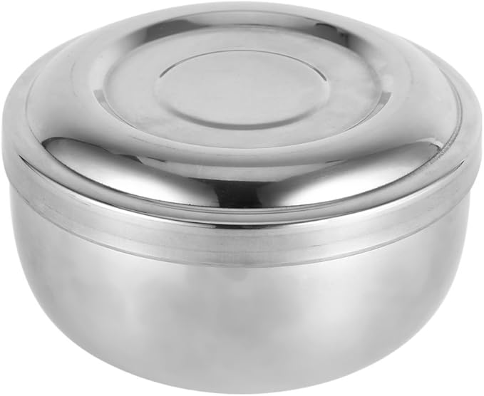 Stainless Steel Shaving Bowl, Men Wet Shaving Soap Mug Bowl Silver Metal Face Cleaning Health Care Shave Tool With Lid, Shaving Soap Dish, Shaving Foam Bowl