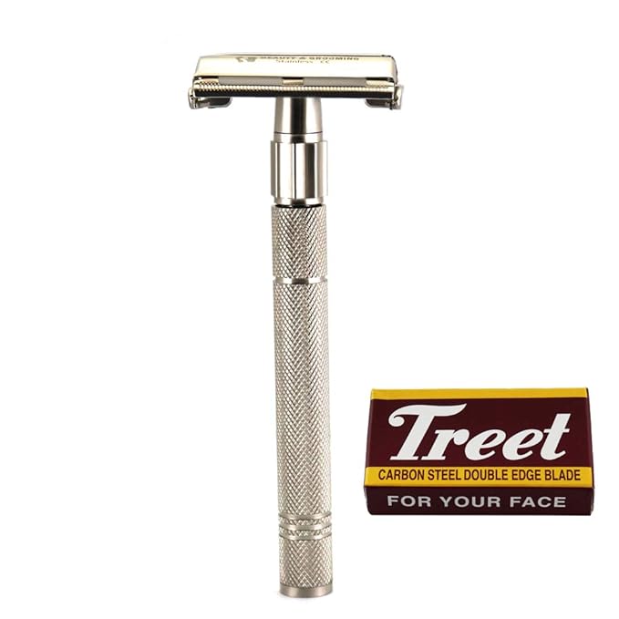 Professional Double Edge Safety Razors Butterfly Open Men Shaving Clean-Shave Blades Male Grooming Set