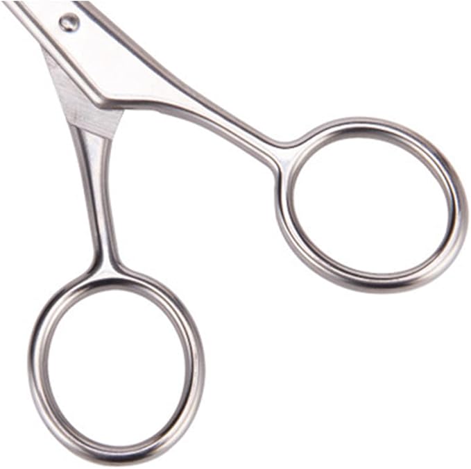 Abaodam 2pcs Stainless Steel Beard Scissors and Mustache Trimming Shears for Men Facial Hair Grooming at Home and Barbershop