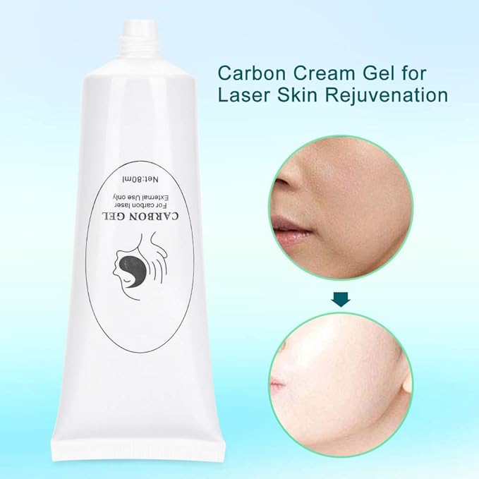 80ml Carbon Creme Gel, Peeling Facial Cream for Blackhead Removal & Skin Rejuvenation with Light Machine for Laser Skin Treatment & Deep Cleansing