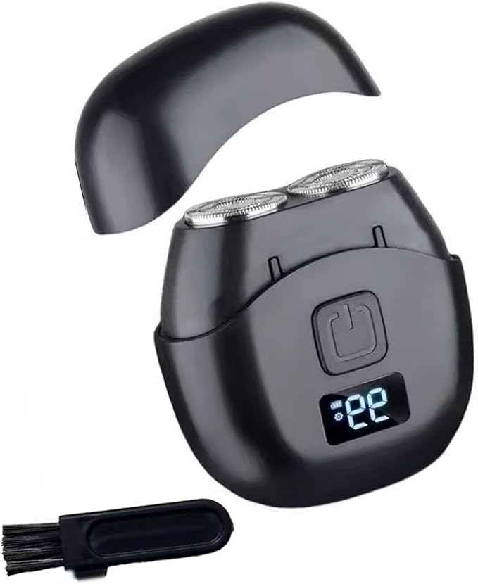 Men's Dual-Head Shaver, 2026 Upgrade Mini Electric Razor, Portable, Waterproof with Fast Charge & LED Display (Black)