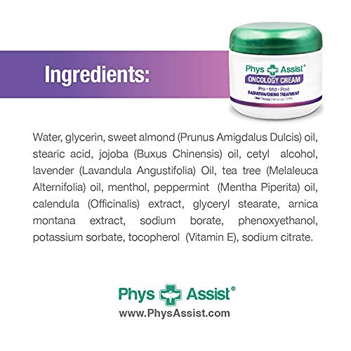 PhysAssist Oncology Cream 1.5 oz. Travel Size. Soothing, Calming and Hydrating to Stressed Skin Undergoing Chemo or Radiation. Made with Botanicals of Lavender, Calendula, Peppermint
