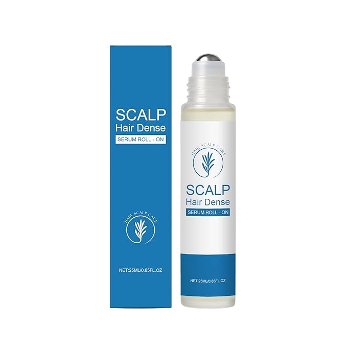 25ml Hair Growth Serum For Thickening & Densifying Hair - Scalp Treatment Serum For Thicker Fuller Hair With Rosemary & Ginger - Hair Density Roller Ball For All Hair Types