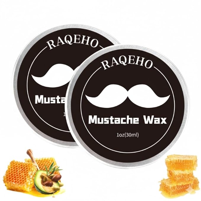 2oz Mustache Wax For Men - Unscented Strong Hold Moustache Beard Wax Styling Paste Thickener Grooming Balm Cera Para Barba De Hombre Moisturizer Men'S Beard &Mustache Care Product With Shea Oil